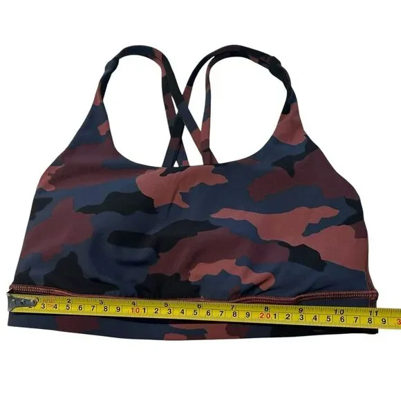Lululemon Size 4 Energy Sports Bra Heritage 365 Camo Smoky Red Night Strappy Gym - Picture 7 of 9